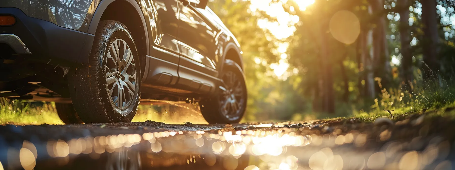 a shiny, clean suv gleaming under the sunlight, showcasing professional detailing for a stellar first impression.